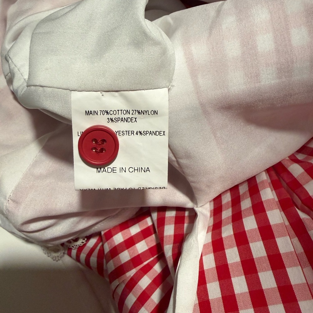 Showpo Red and White Gingham Midi Dress - Picture 4 of 4
